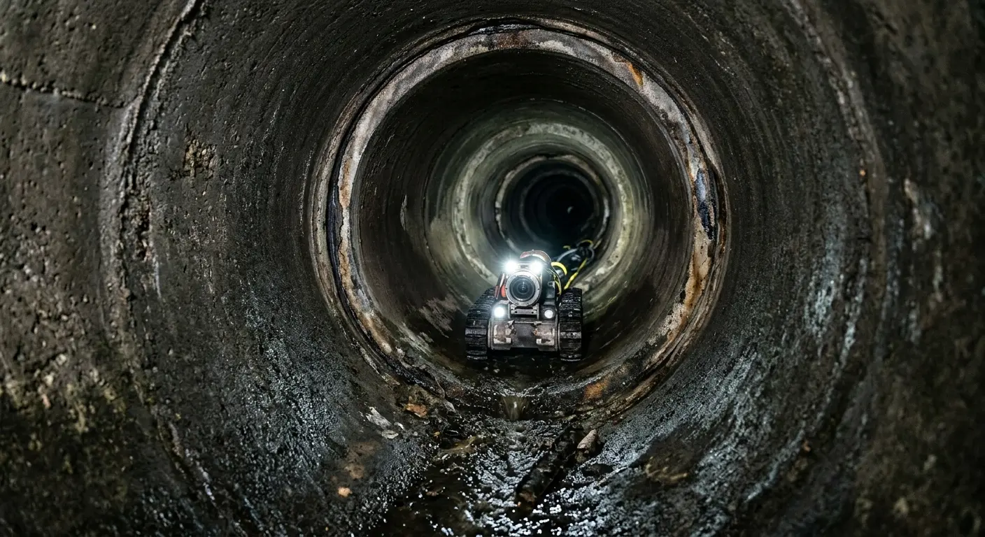 Robotic sewer camera inspecting pipe interior for Sewer Line Cleaning in Arlington Heights
